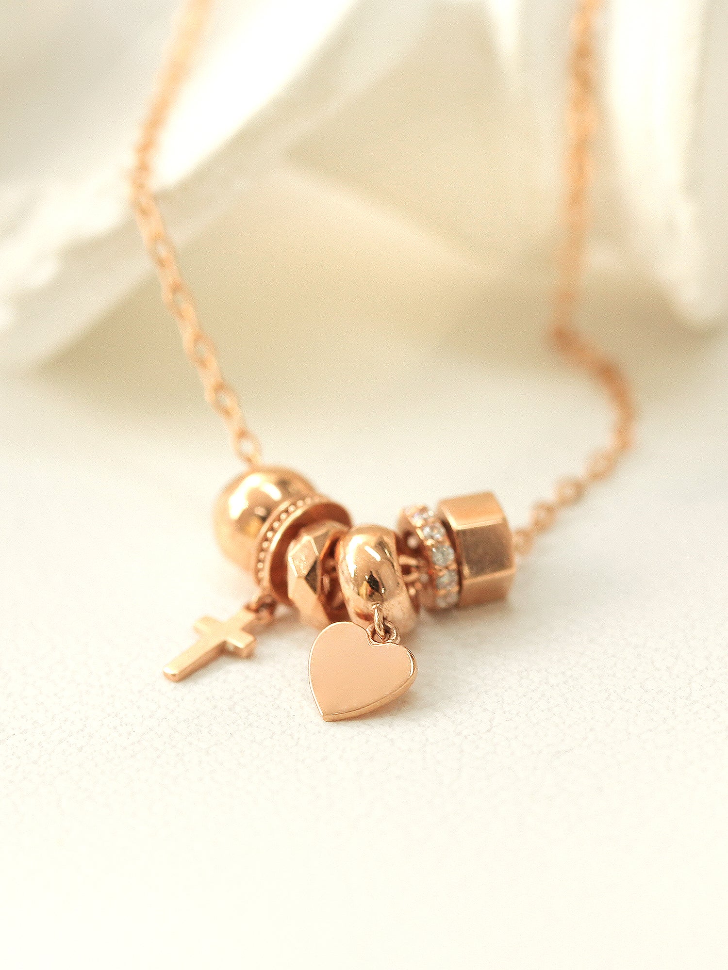 14K 18K Gold Layered Bling Charm Necklace - Image 9