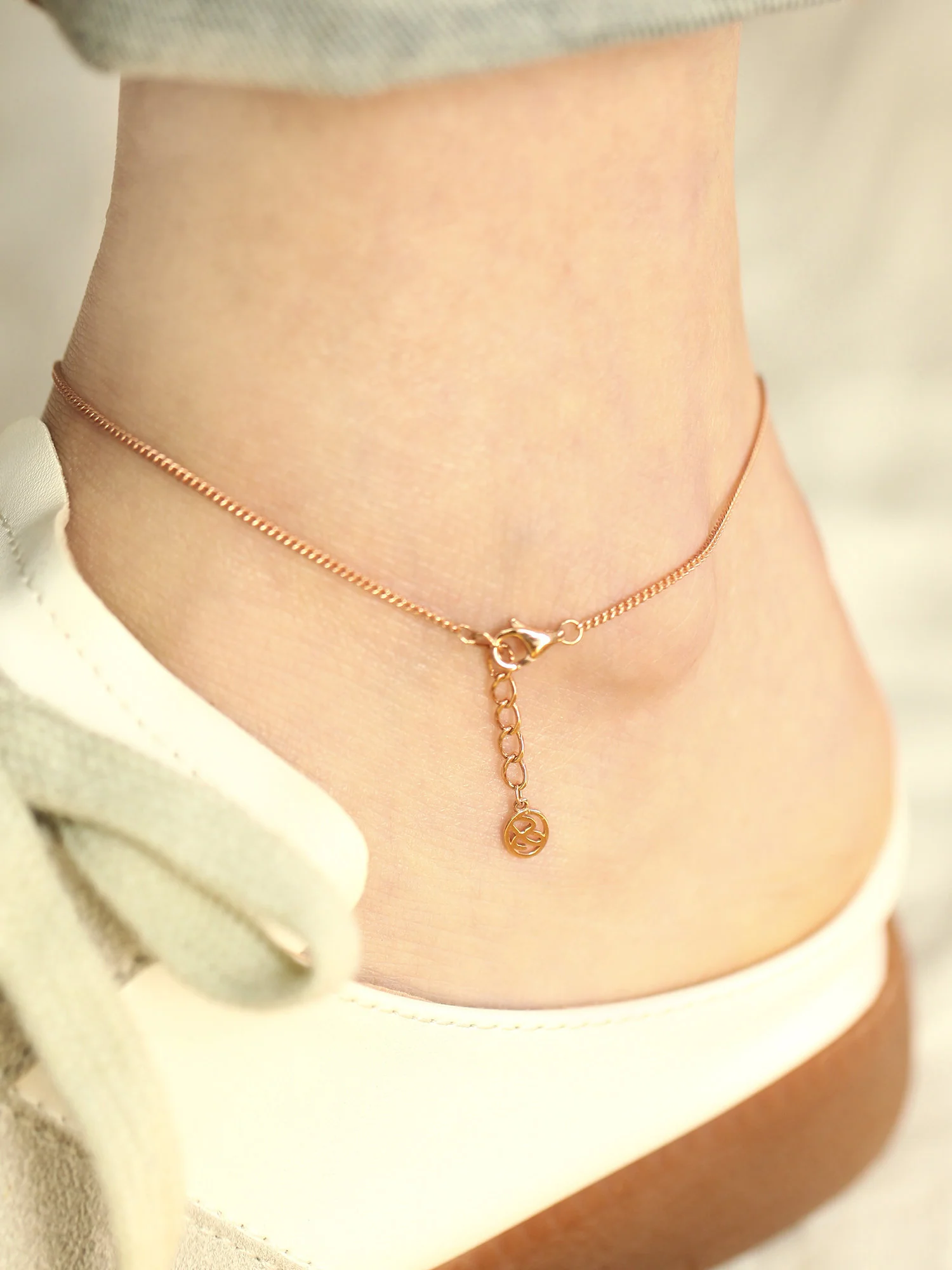 14K 18K gold Love anklet - Image 3
