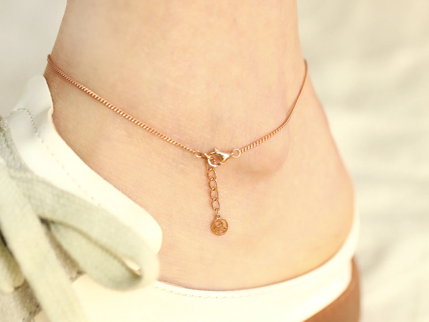 14K 18K gold Love anklet - Image 4
