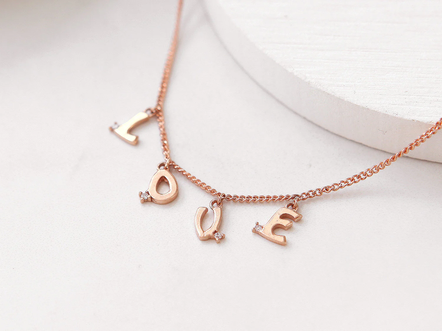 14K 18K gold Love anklet - Image 5
