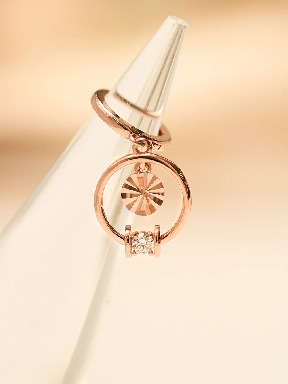 14K 18K Gold Love Circle Cutting Drop Cartilage Hoop Earring - Image 13