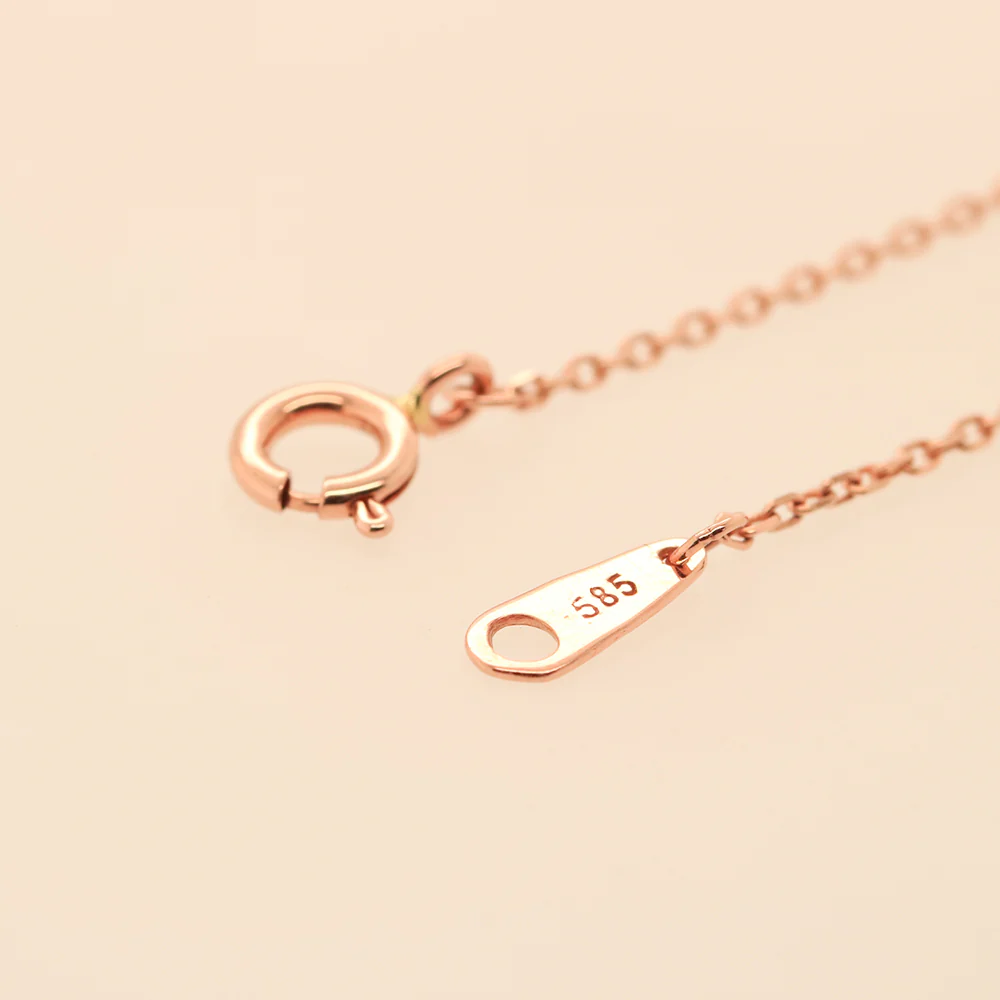 14K 18K Gold Love Circle Cutting Drop Necklace - Image 10