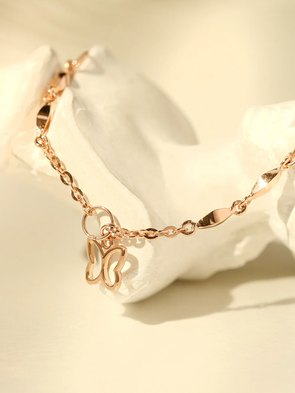 14K 18K Gold Lovely Butterfly Chain Anklet - Image 4