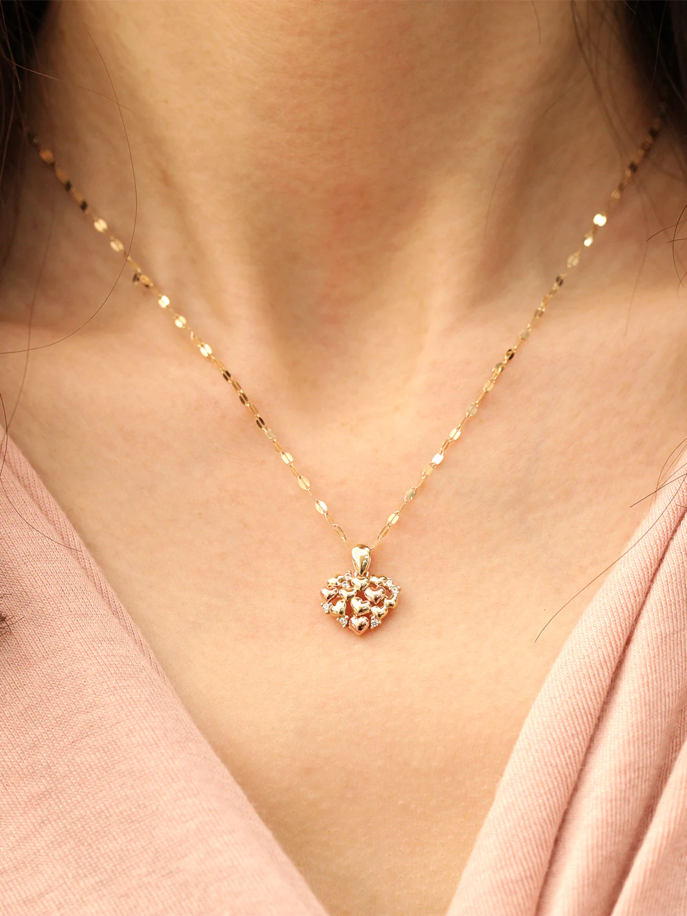 14K 18K Gold Lovely Heart Necklace - Image 2