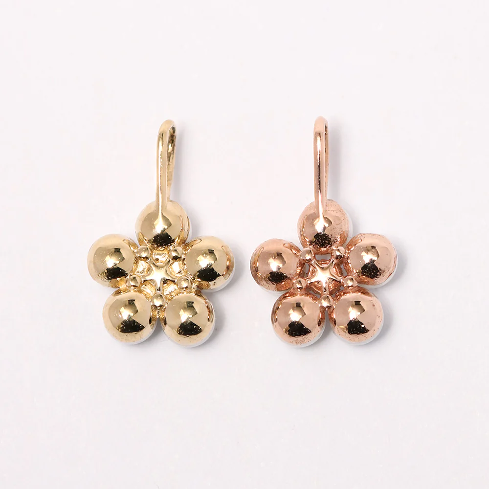 14K 18K Gold Lovely Pearl Flower Cubic Pendant Necklace - Image 15