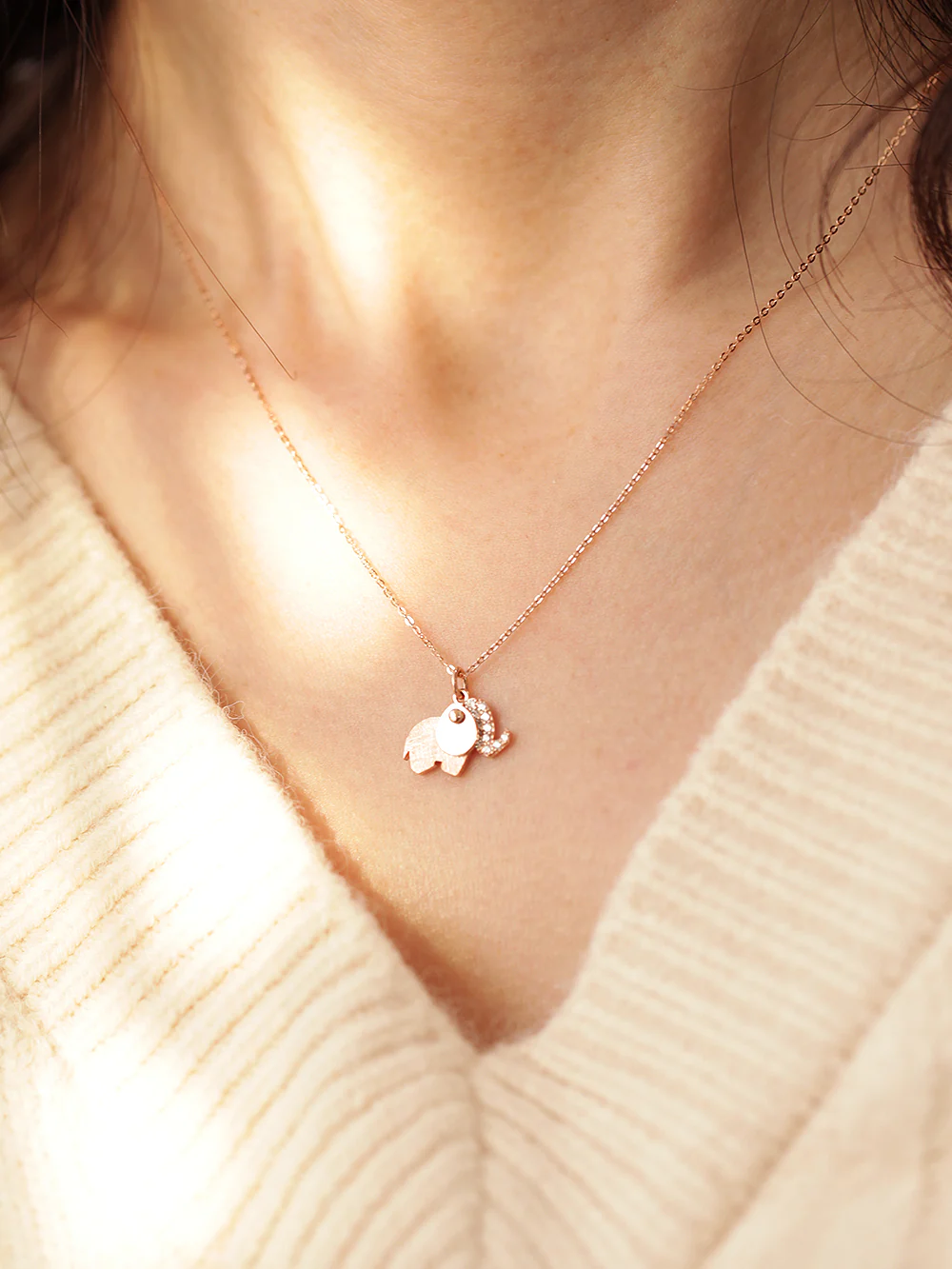 14K 18K Gold Lucky Elephant Necklace - Image 8