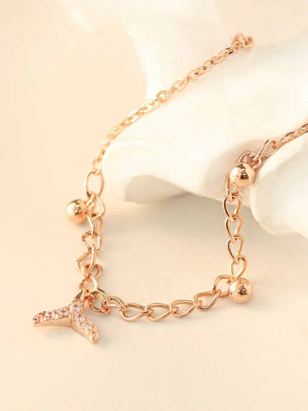 14K 18K Gold Lucky Whale Tail Anklet - Image 10