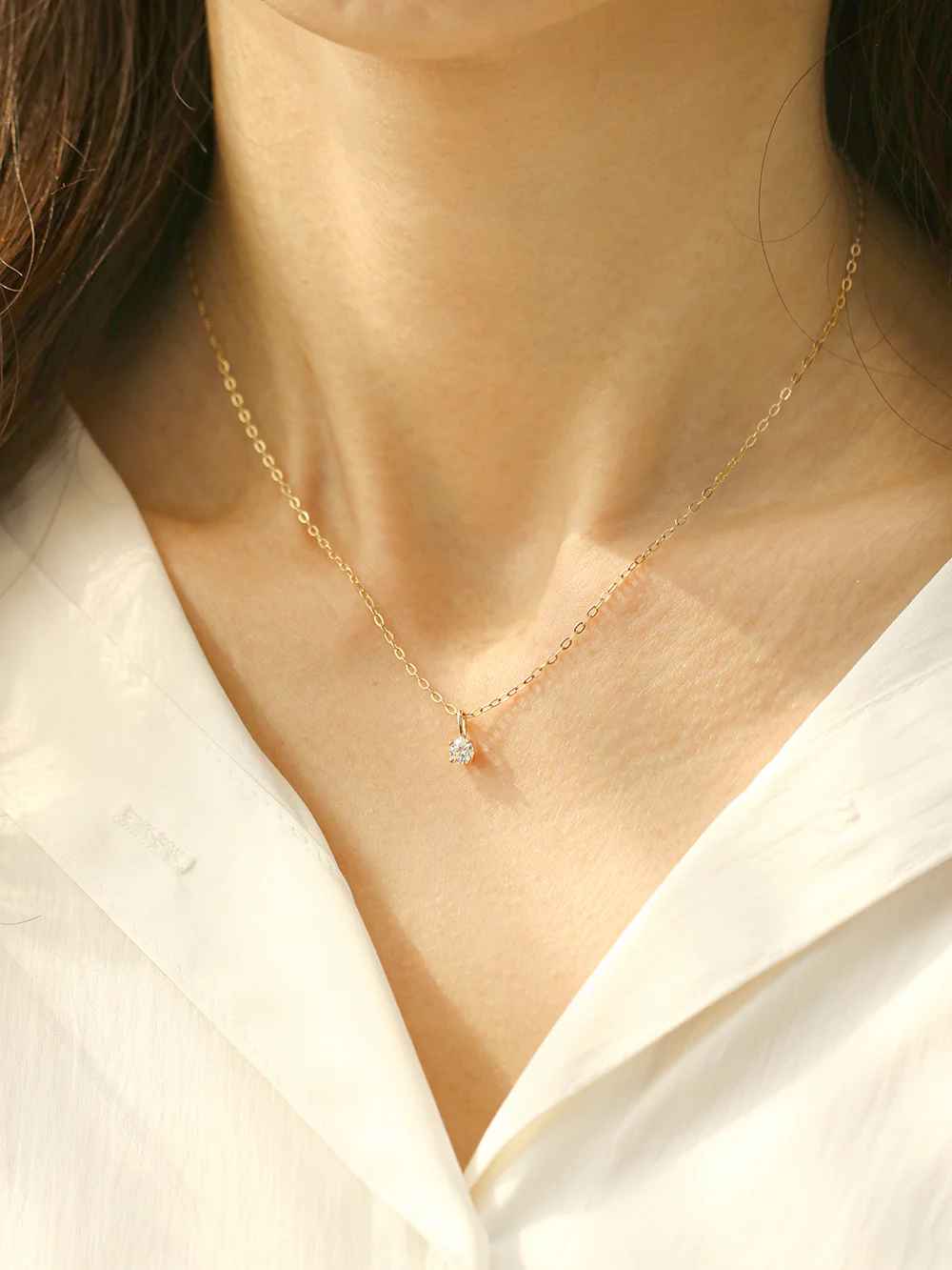 14K 18K Gold Moissanite 0.3 Karat Pendant and Necklace - Image 10