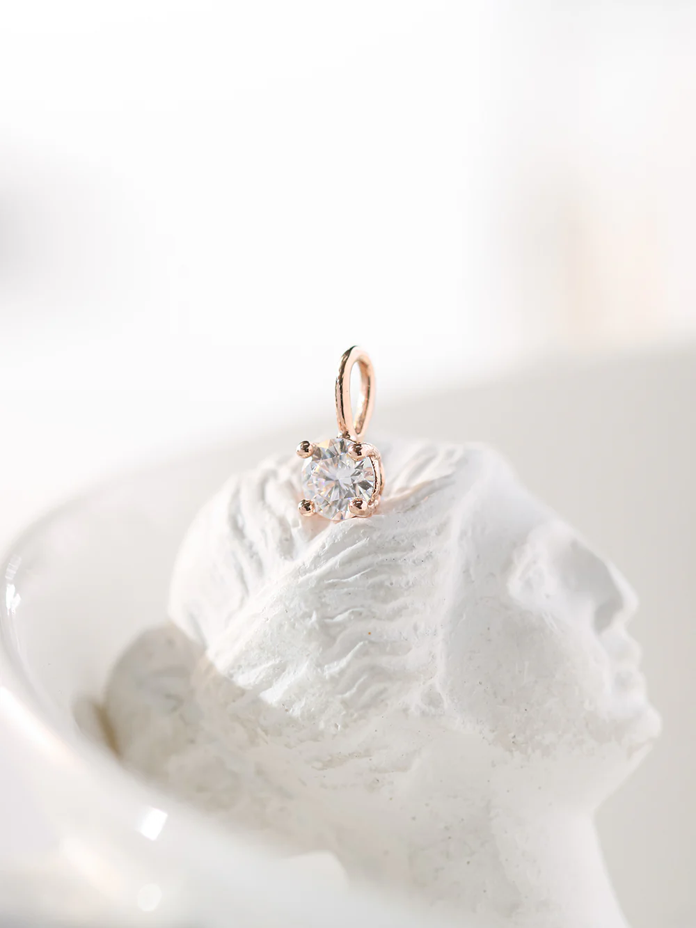 14K 18K Gold Moissanite 0.3 Karat Pendant and Necklace - Image 5