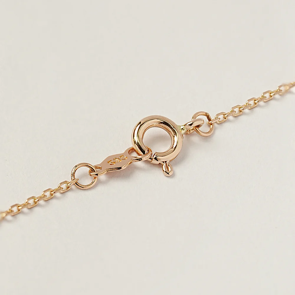 14K 18K Gold Moissanite Blossom Necklace - Image 18