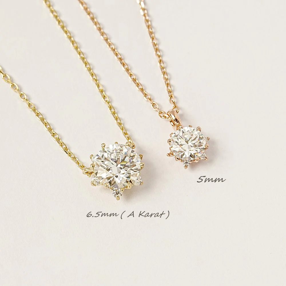 14K 18K Gold Moissanite Blossom Necklace - Image 20