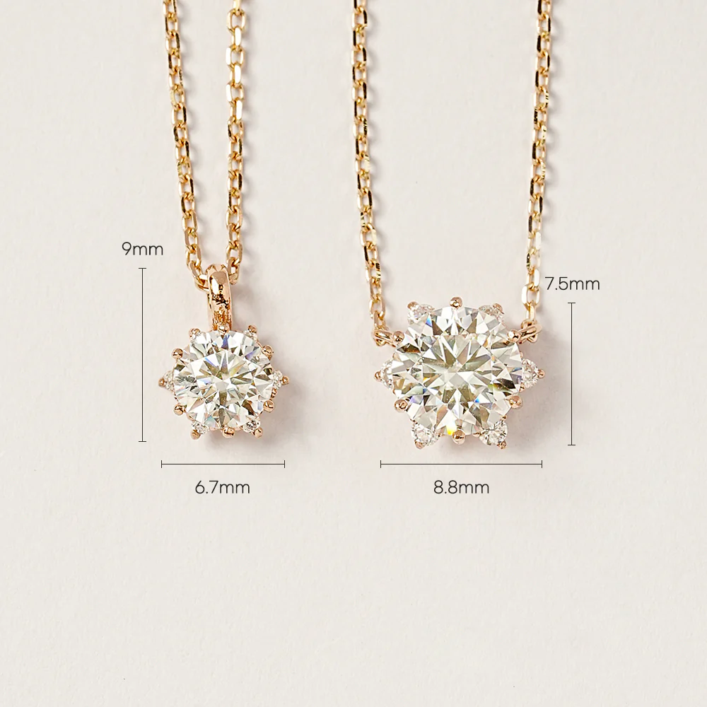 14K 18K Gold Moissanite Blossom Necklace - Image 22
