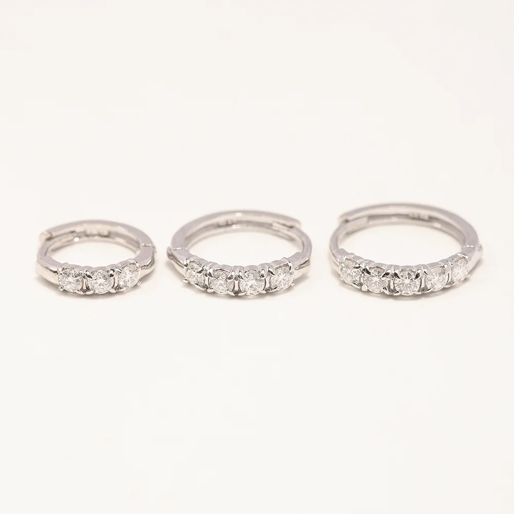 14K 18K Gold Moissanite Cartilage Hoop Earring - Image 11