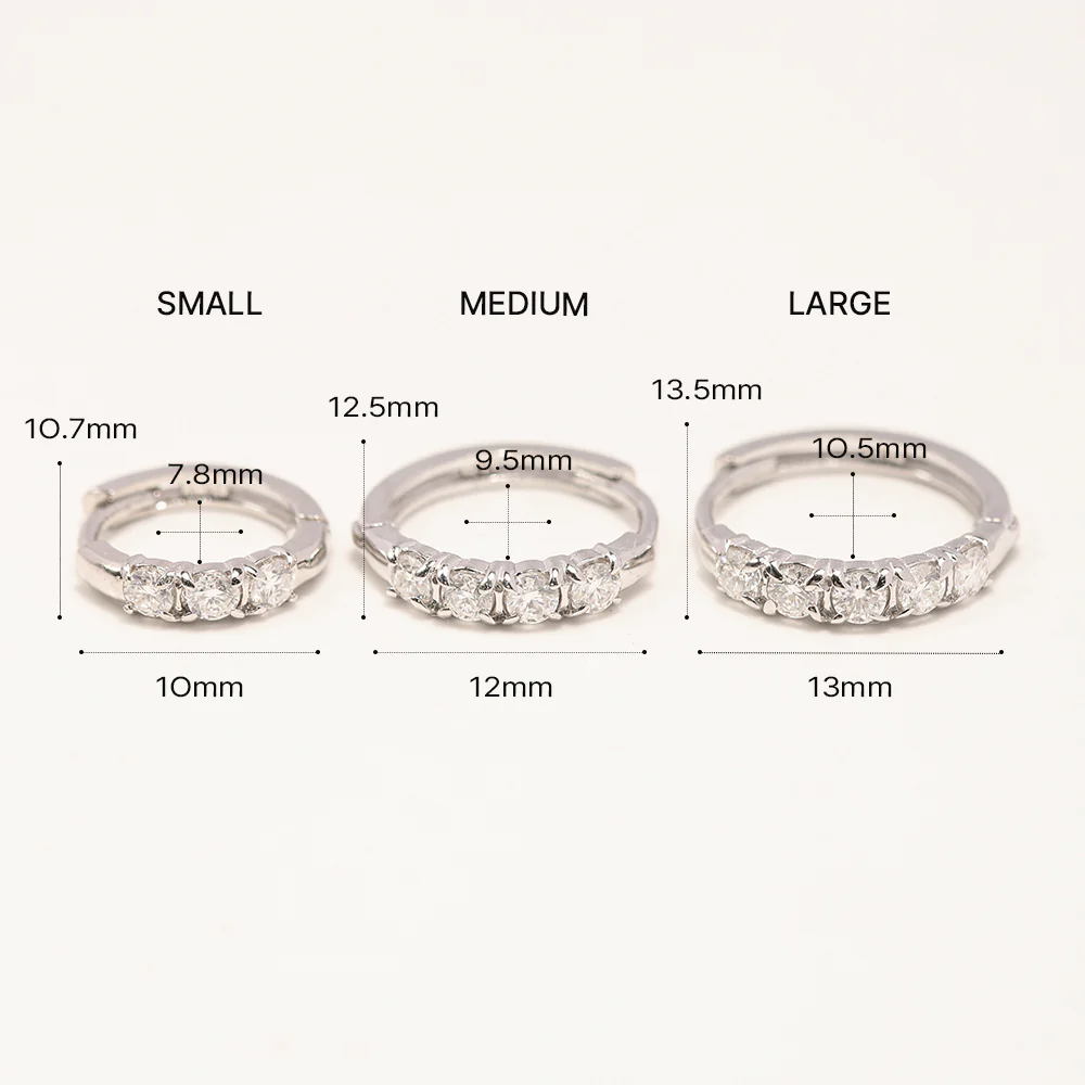 14K 18K Gold Moissanite Cartilage Hoop Earring - Image 16