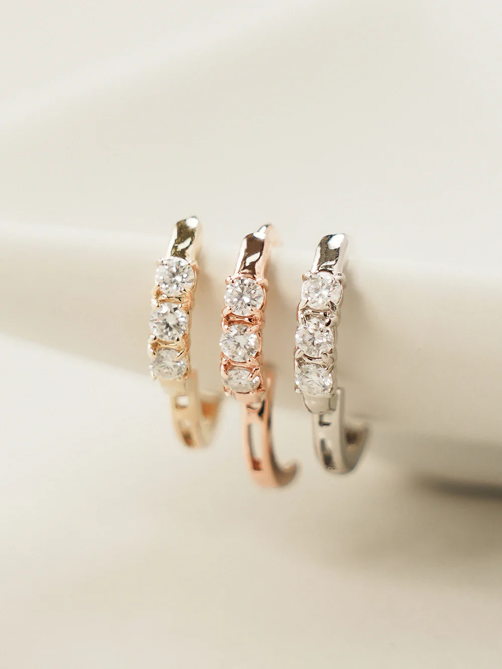 14K 18K Gold Moissanite Cartilage Hoop Earring - Image 5