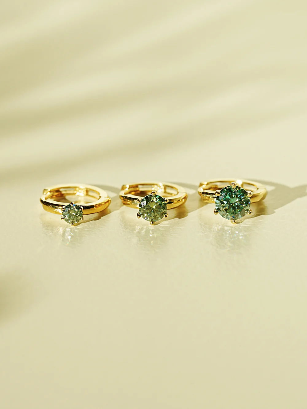 14K 18K Gold Moissanite Dia Color Cartilage Hoop Earring S,M,L