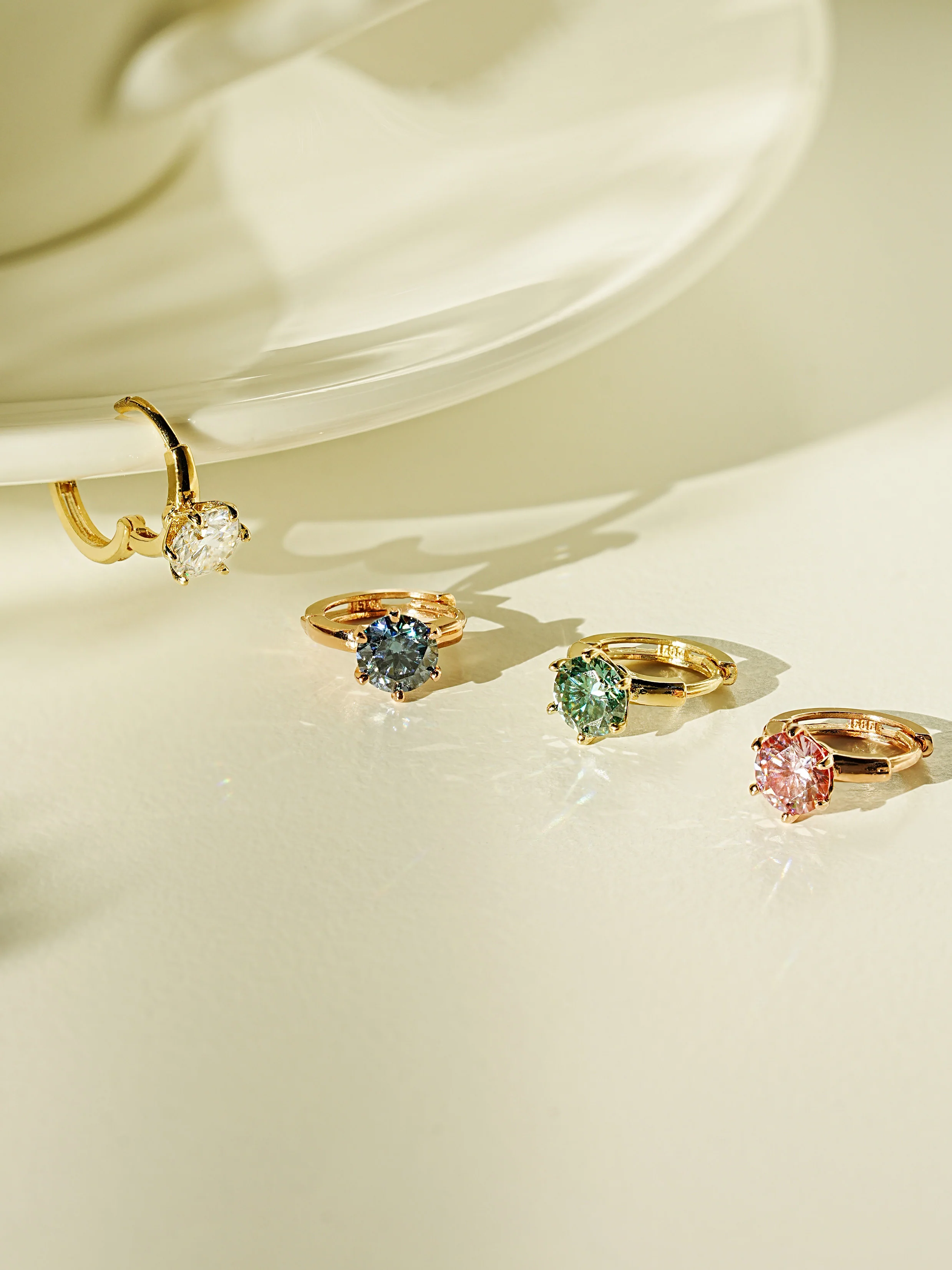 14K 18K Gold Moissanite Dia Color Cartilage Hoop Earring S,M,L - Image 11