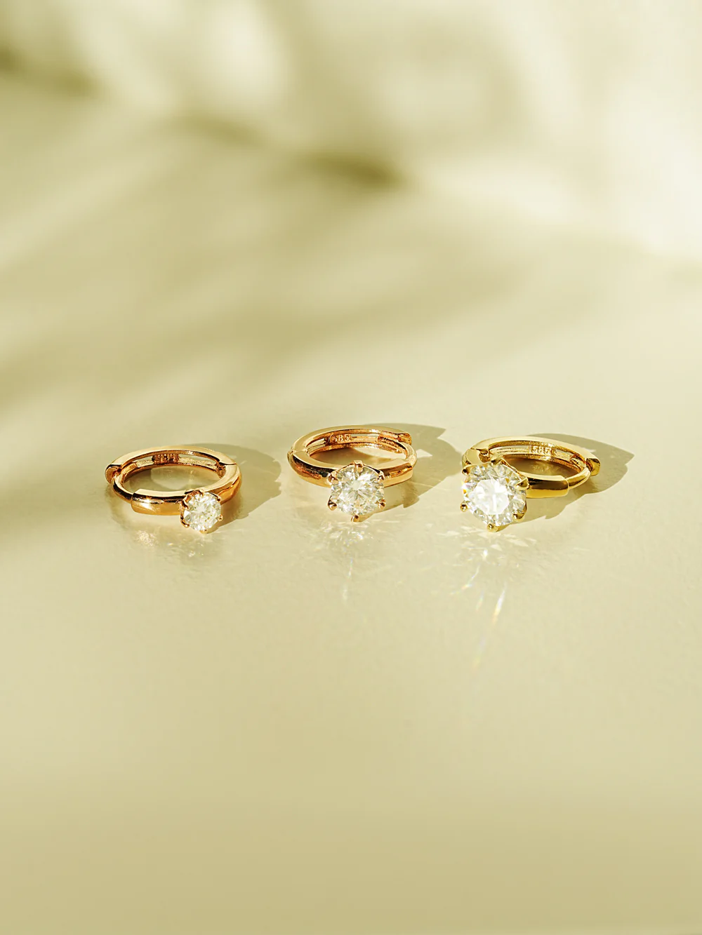 14K 18K Gold Moissanite Dia Color Cartilage Hoop Earring S,M,L - Image 13