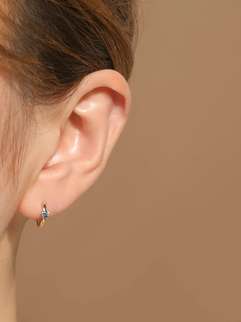 14K 18K Gold Moissanite Dia Color Cartilage Hoop Earring S,M,L - Image 17