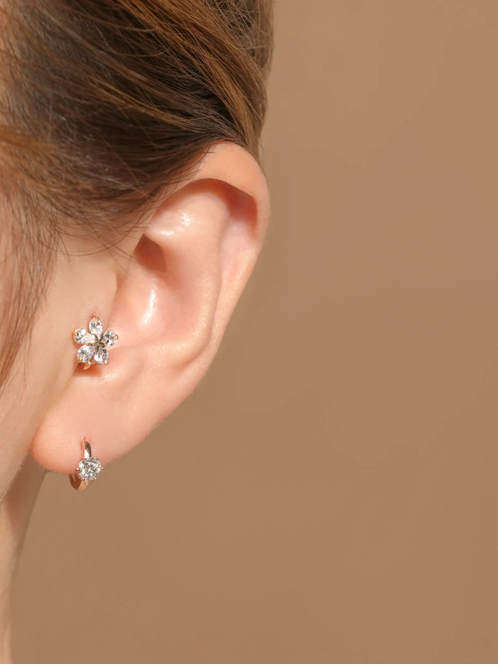 14K 18K Gold Moissanite Dia Color Cartilage Hoop Earring S,M,L - Image 6