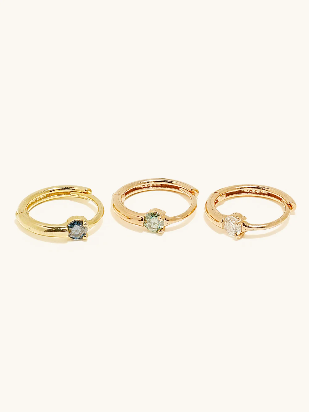 14K 18K Gold Moissanite Dia Point Cartilage Hoop Earring - Image 11