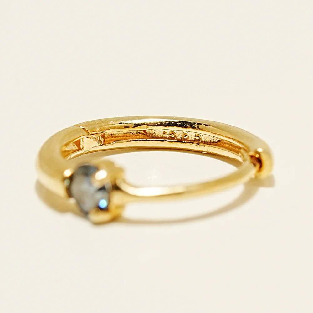 14K 18K Gold Moissanite Dia Point Cartilage Hoop Earring - Image 14