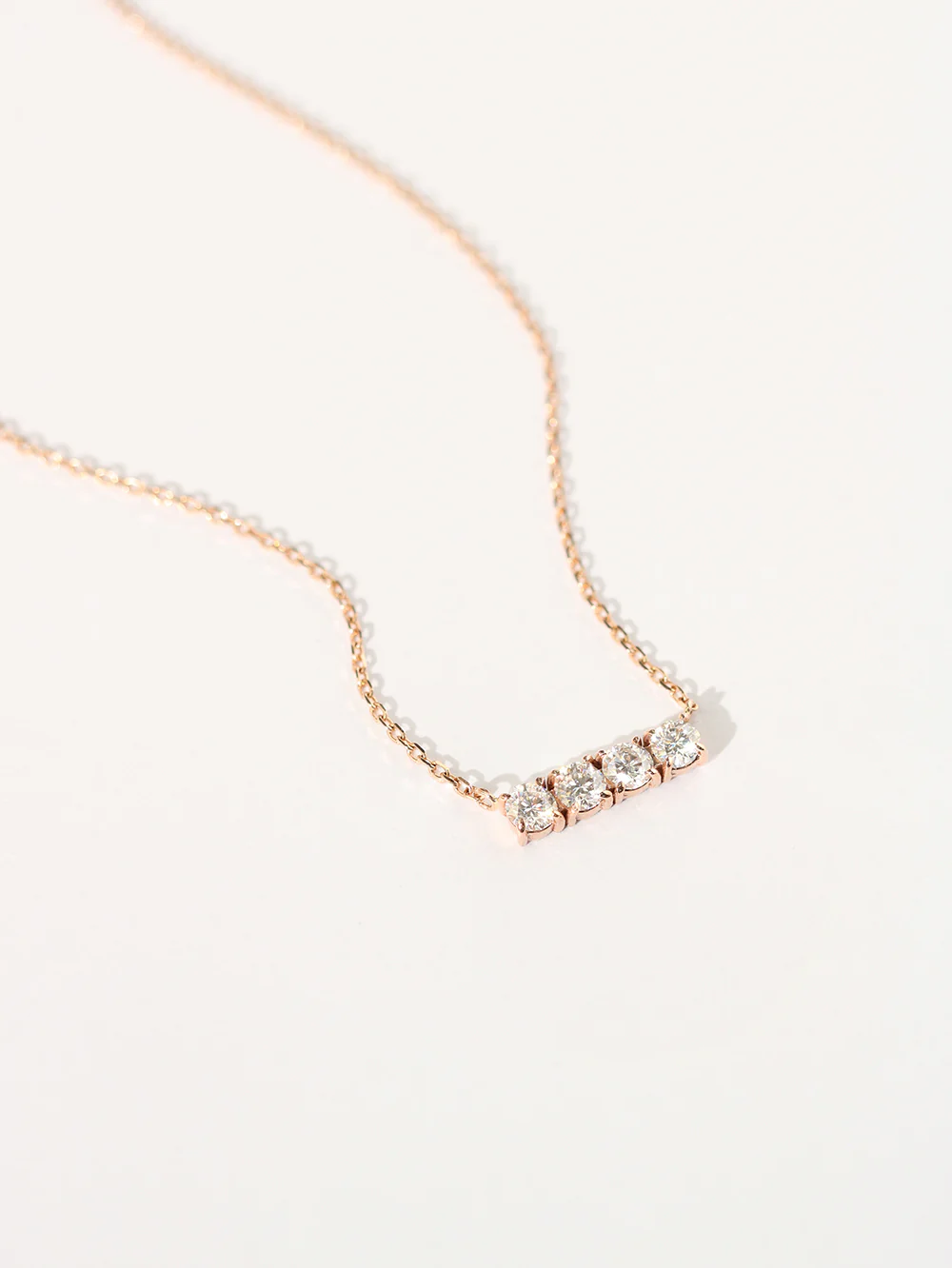 14K 18K Gold Moissanite Diamond Stick Bar Necklace - Image 11