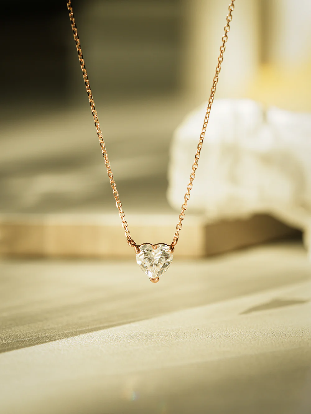 14K 18K Moissanite Glory Heart Necklace - Image 14