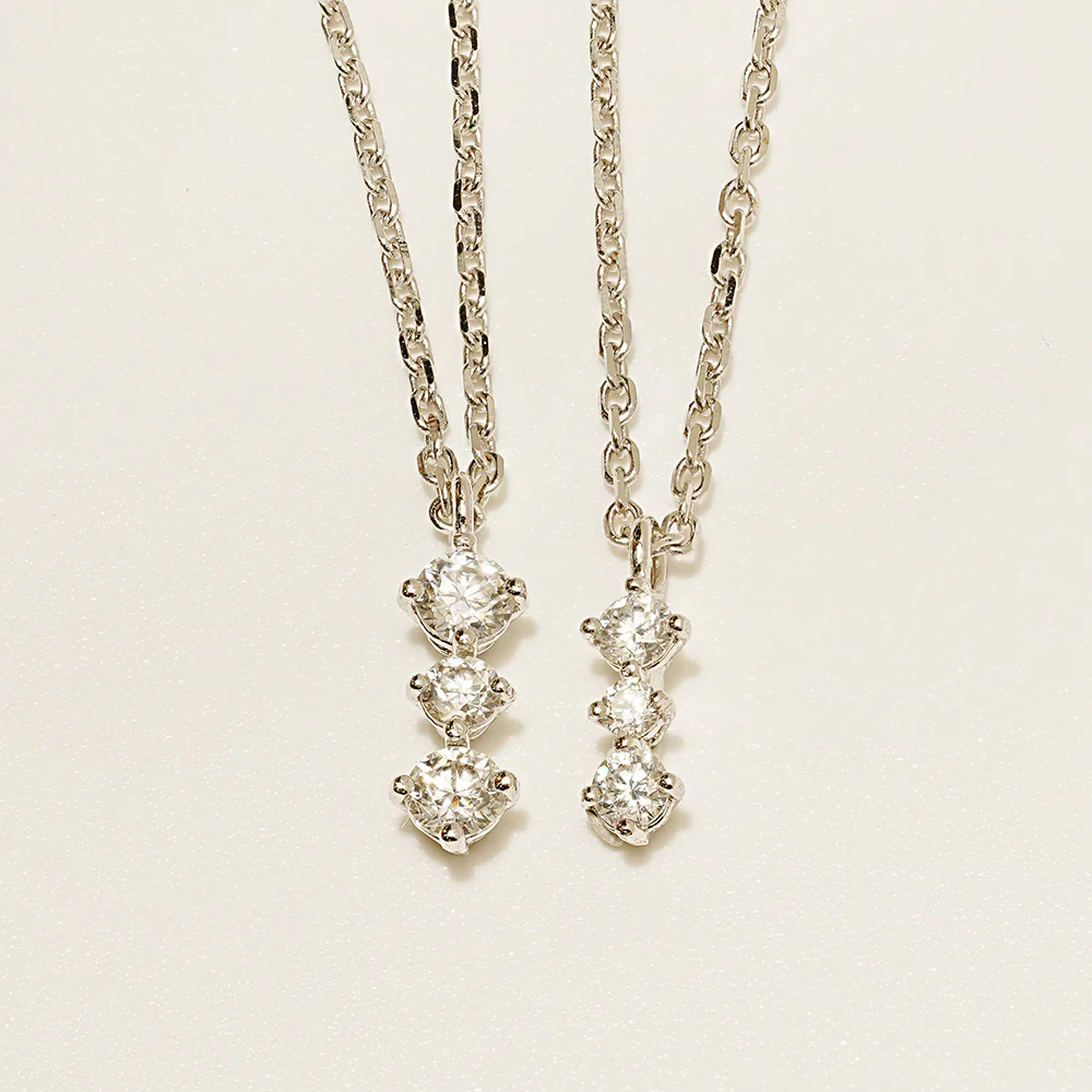 14K 18K Gold Moissanite Moissanite Radi Bar Necklace - Image 13