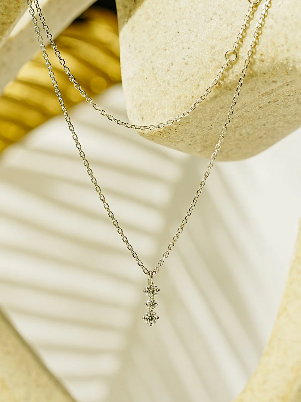 14K 18K Gold Moissanite Moissanite Radi Bar Necklace - Image 5
