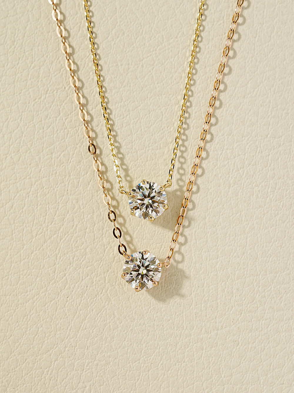 14K 18K Gold 1 Carat Moissanite Dia Necklace - Image 5