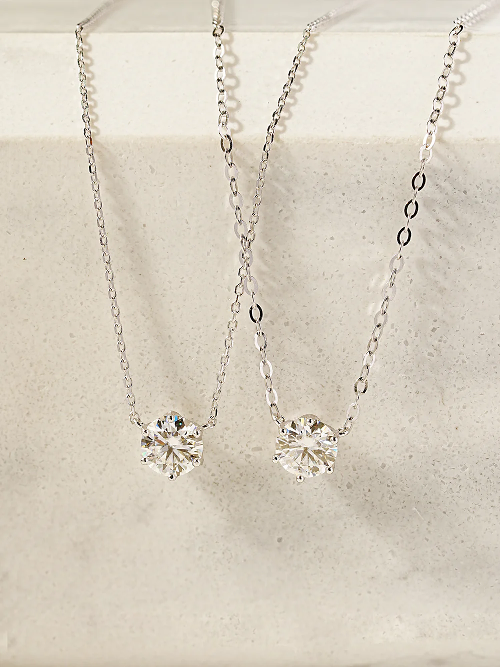 14K 18K Gold 1 Carat Moissanite Dia Necklace - Image 9