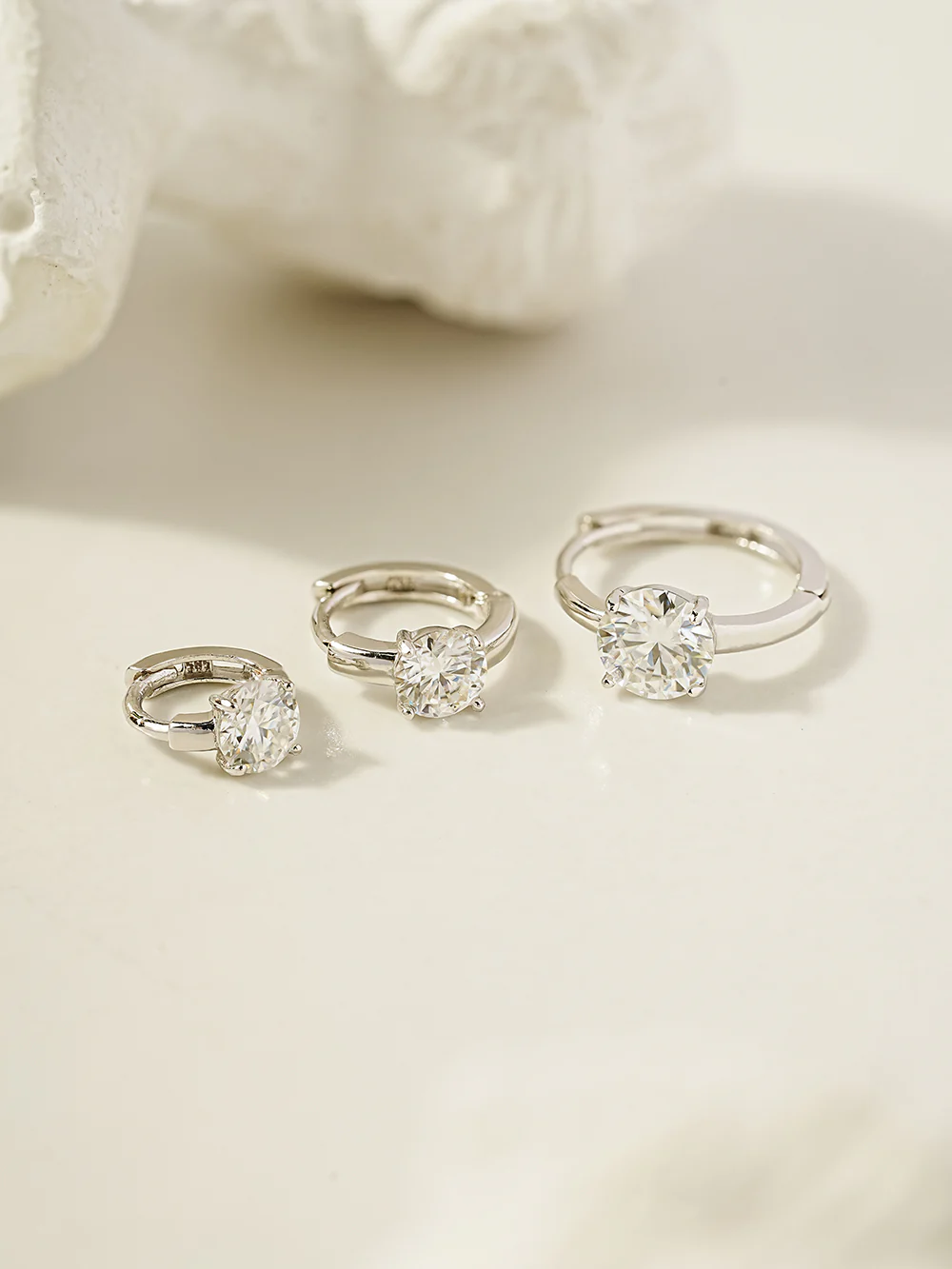 14K 18K Gold Moissanite One Stone Cartilage Hoop Earring - Image 13