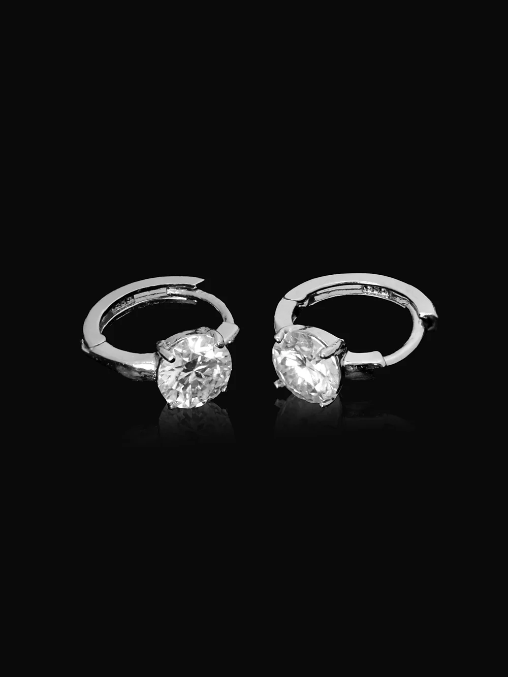 14K 18K Gold Moissanite Round Cartilage Hoop Earring