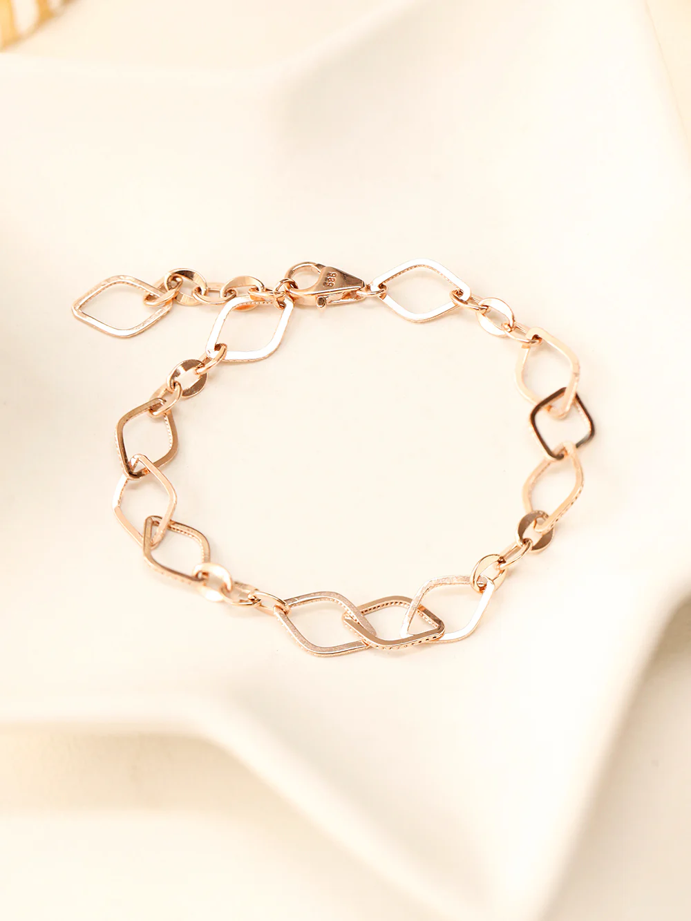 14K 18K Gold Oval Cutting Roundy Chain Bracelet - Image 2