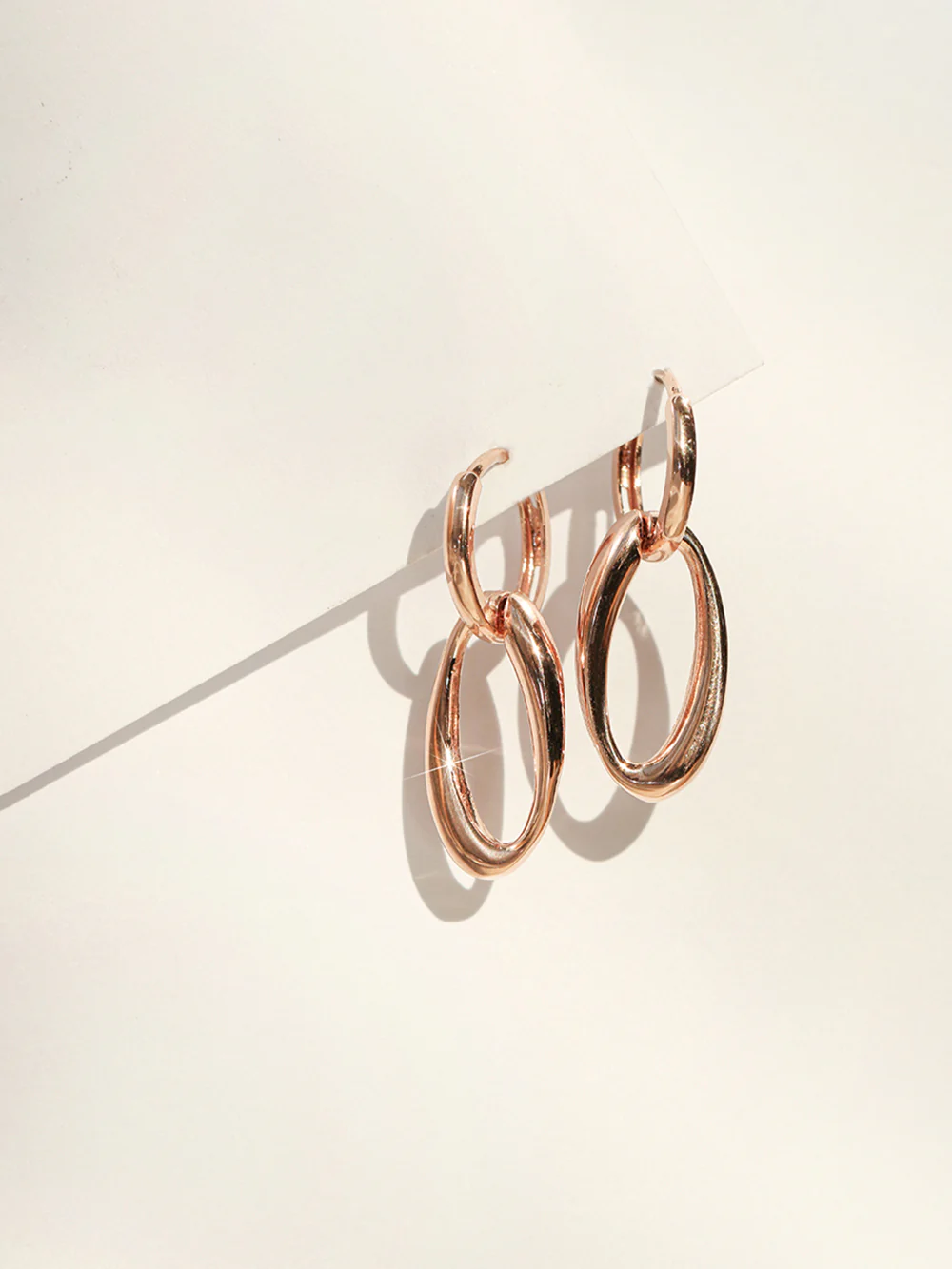 14K 18K Gold Oval Round Drop Cartilage Hoop Earring