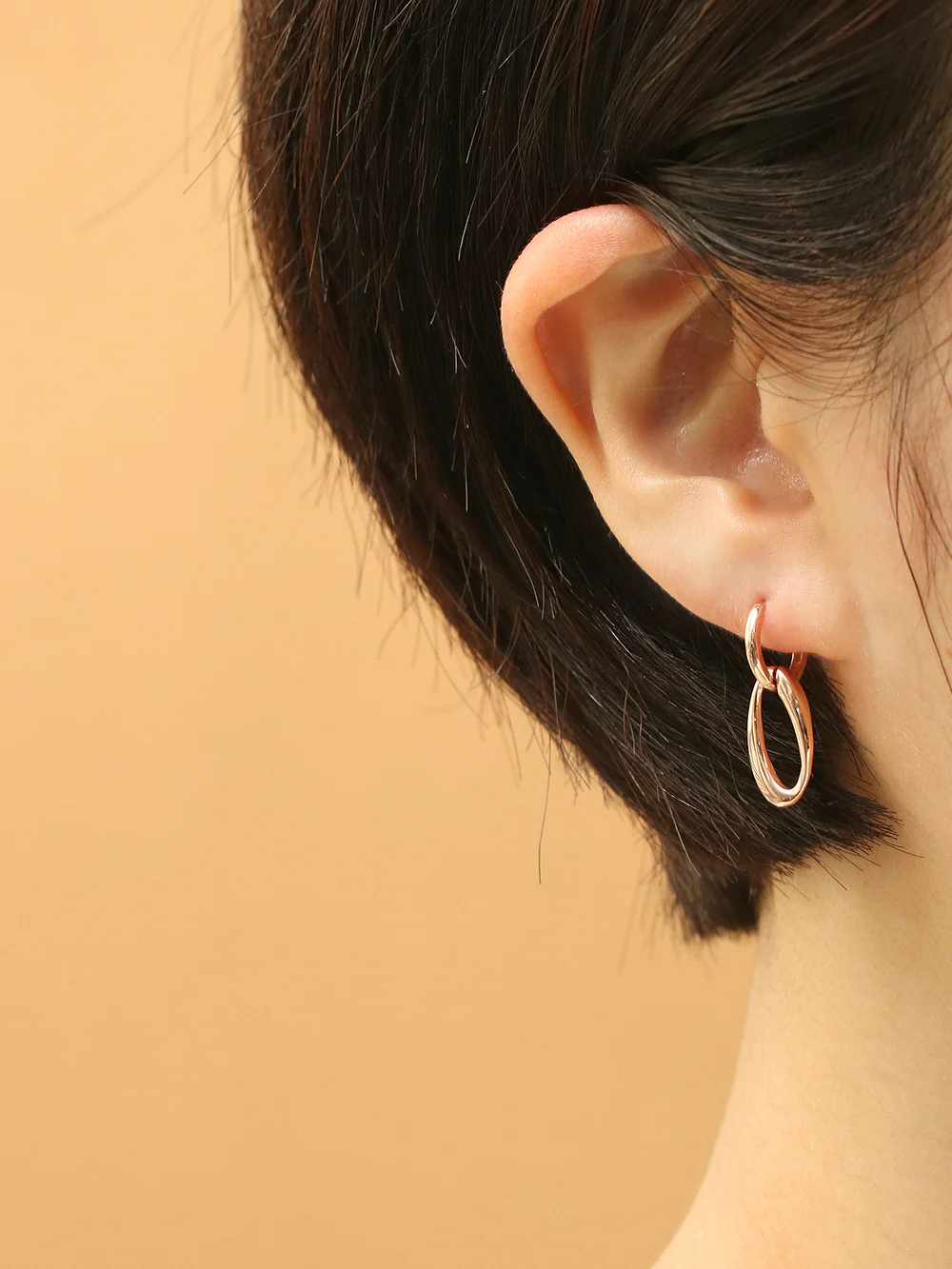 14K 18K Gold Oval Round Drop Cartilage Hoop Earring - Image 9