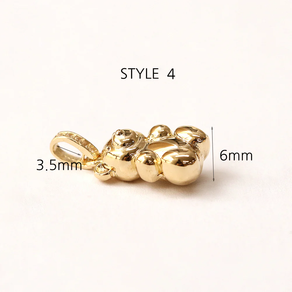 14K 18K Gold Rabbit Bear Necklace Pendant - Image 19