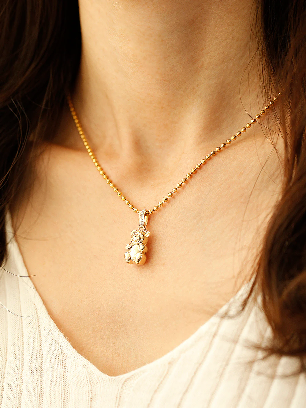 14K 18K Gold Rabbit Bear Necklace Pendant - Image 7