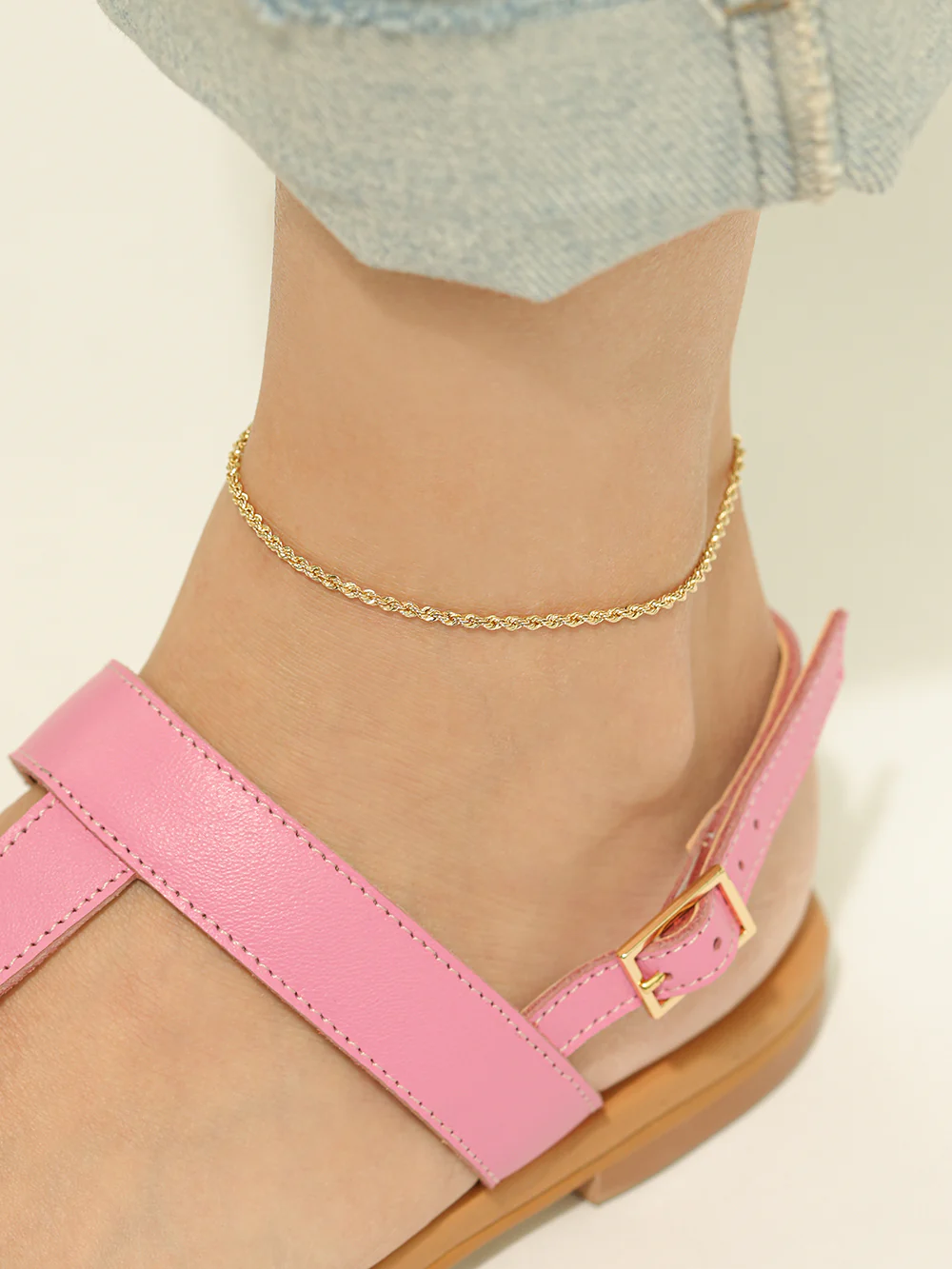 14K Gold Rope Chain Anklet Bracelet - Image 16