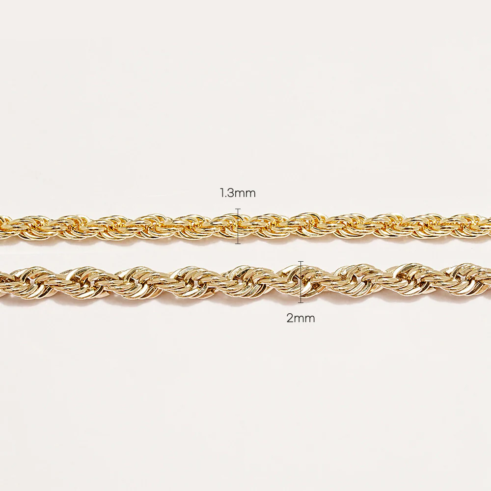 14K Gold Rope Chain Anklet Bracelet - Image 18
