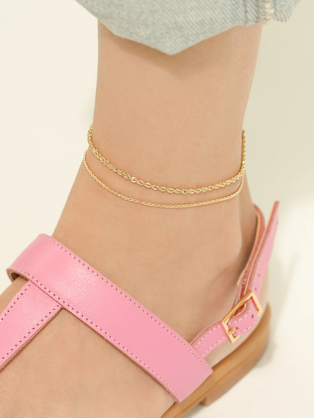 14K Gold Rope Chain Anklet Bracelet - Image 8