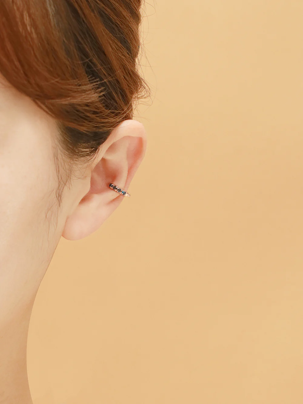 14K 18K Gold Rose-Cut Cubic Inner conch Cartilage Hoop Earring - Image 4