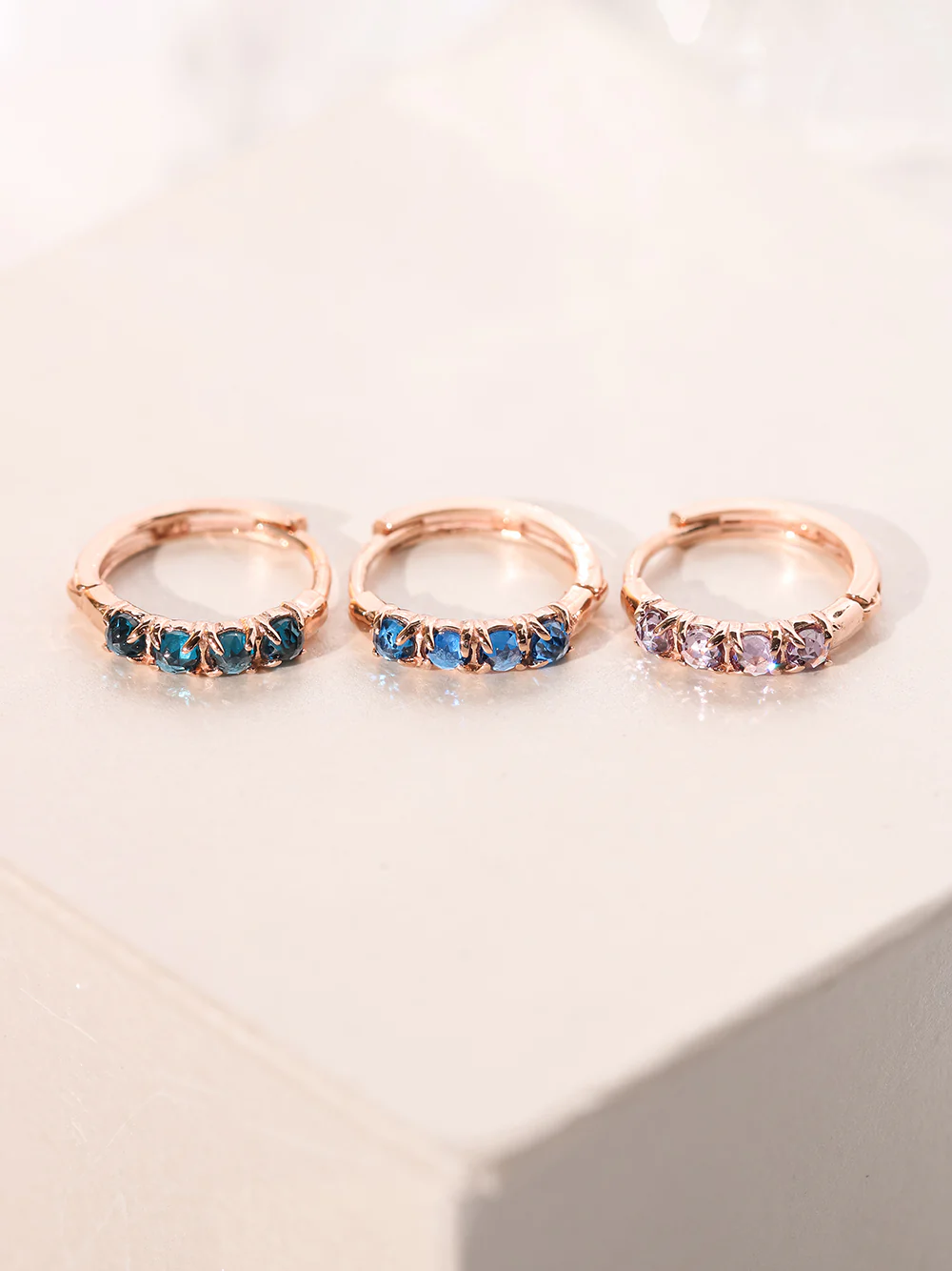 14K 18K Gold Rose-Cut Cubic Inner conch Cartilage Hoop Earring - Image 7