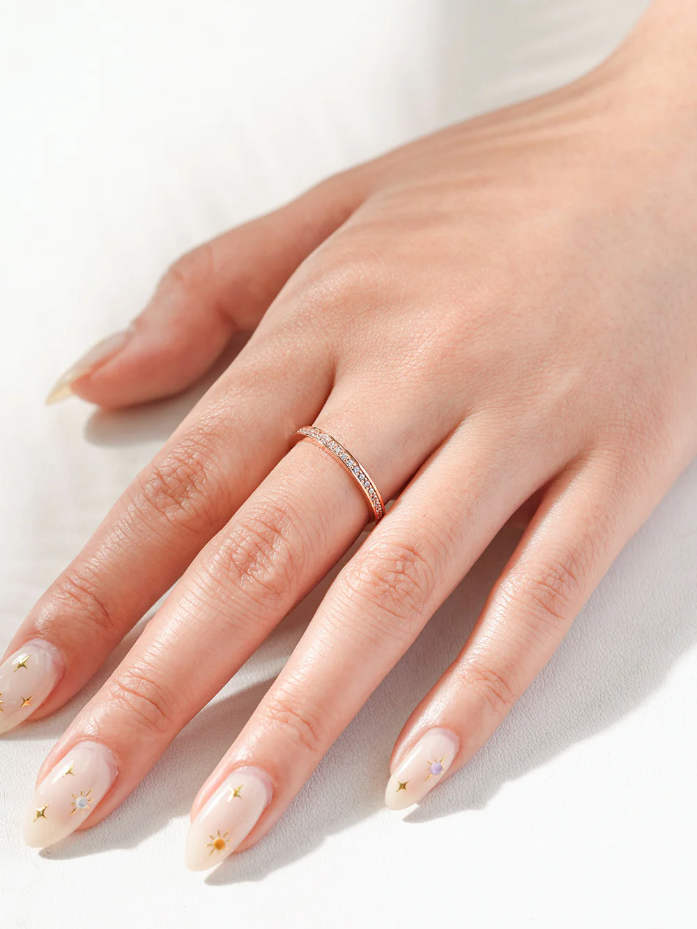 14K 18K Gold Round Cubic Layered Guard Ring - Image 2