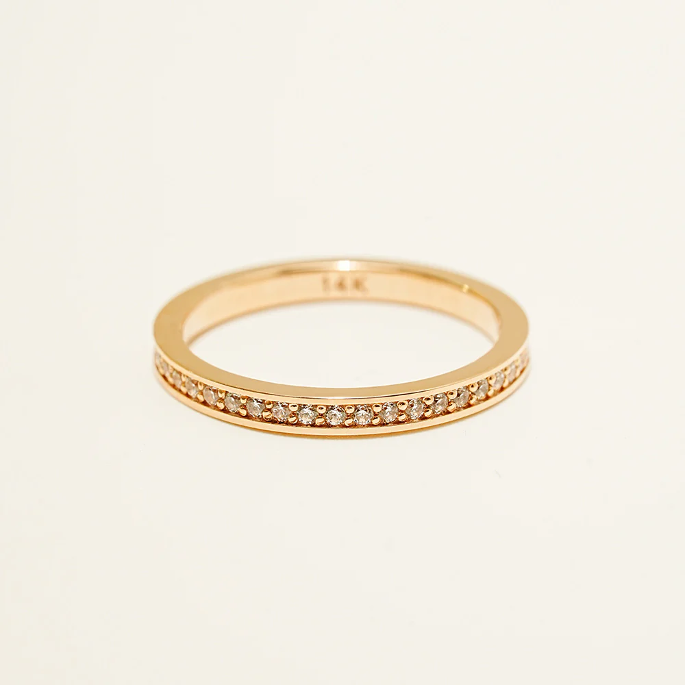 14K 18K Gold Round Cubic Layered Guard Ring - Image 7