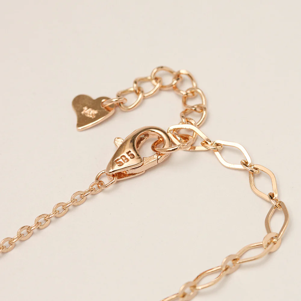 14K 18K Gold Roundy Smile Drop Chain Anklet - Image 10