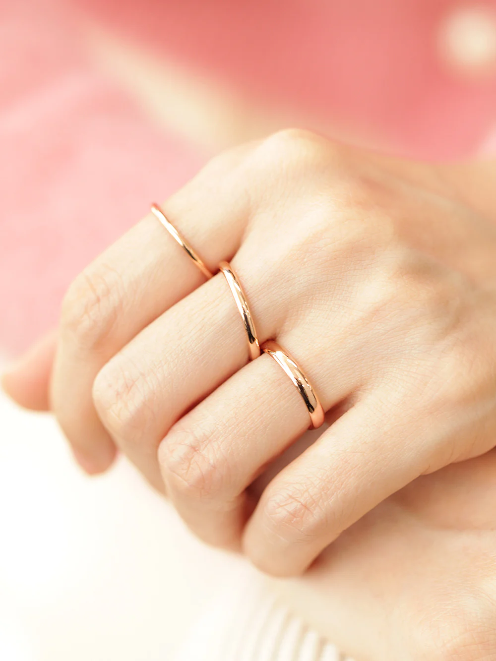14K 18K Gold Simple Engagement Ring - Image 5