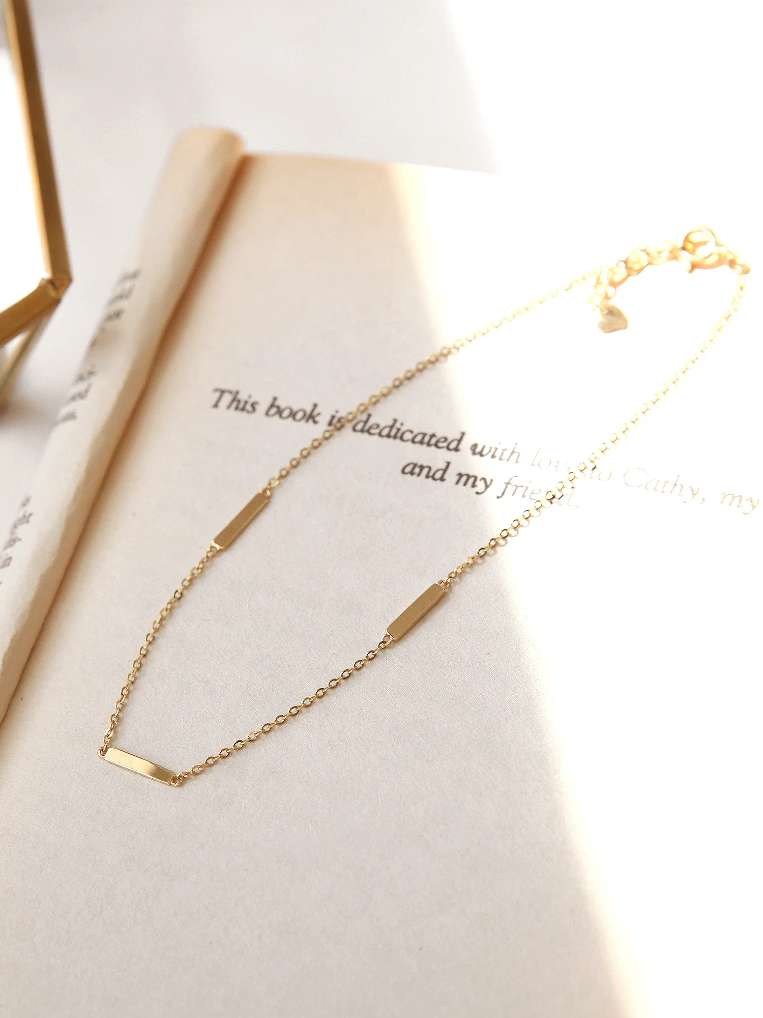 14K 18K Gold simple stick anklet - Image 10