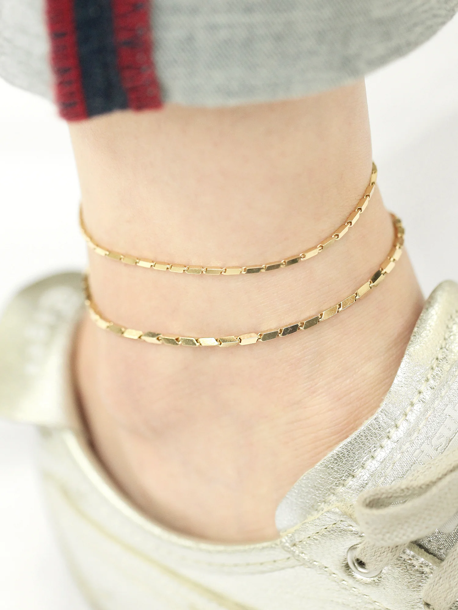 14K 18K Gold Style Chain Anklet Bracelet - Image 6